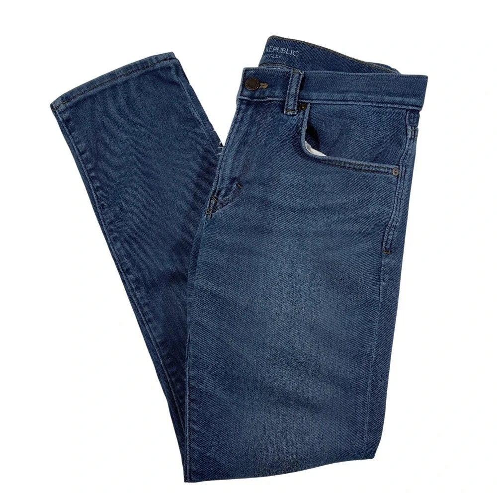 Banana Republic Traveler Slim Fit Jeans Mens 31x30 Medium Wash Blue Denim‎ Pants